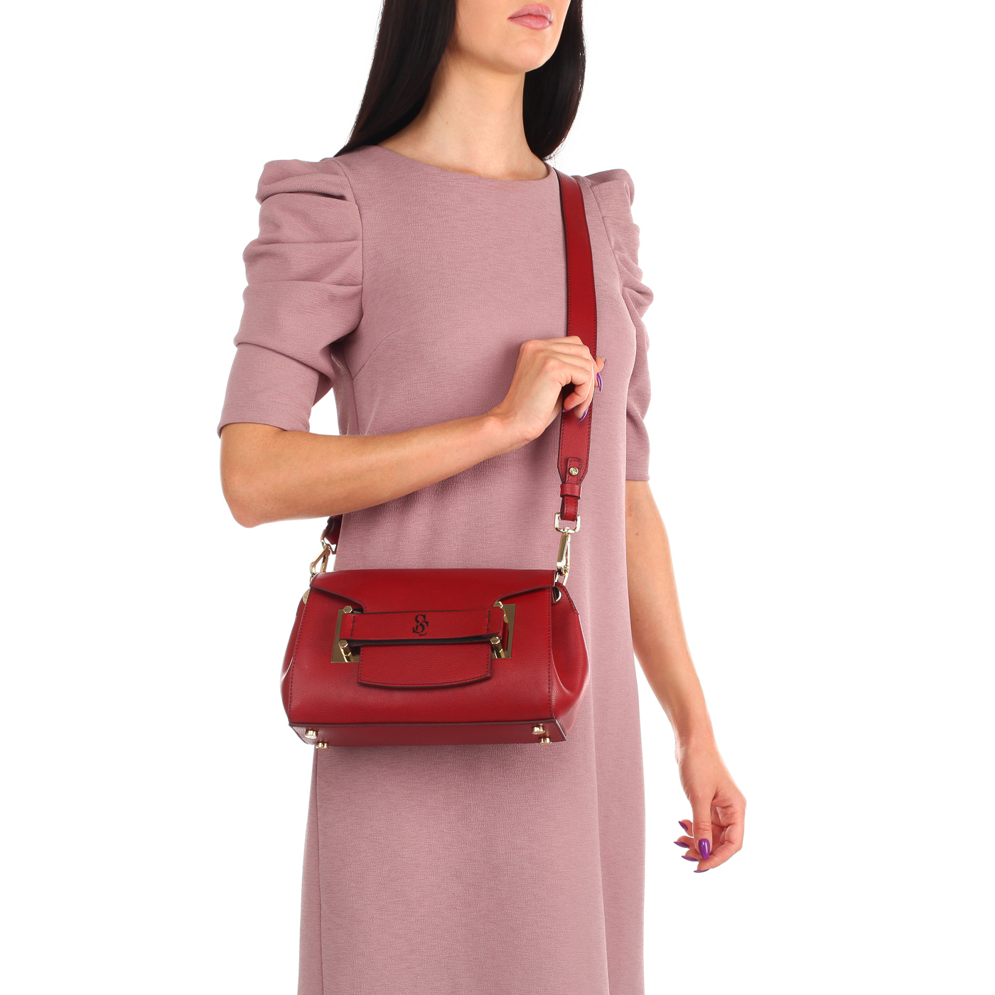 Красная сумочка с тиснением Carlo Salvatelli Lord