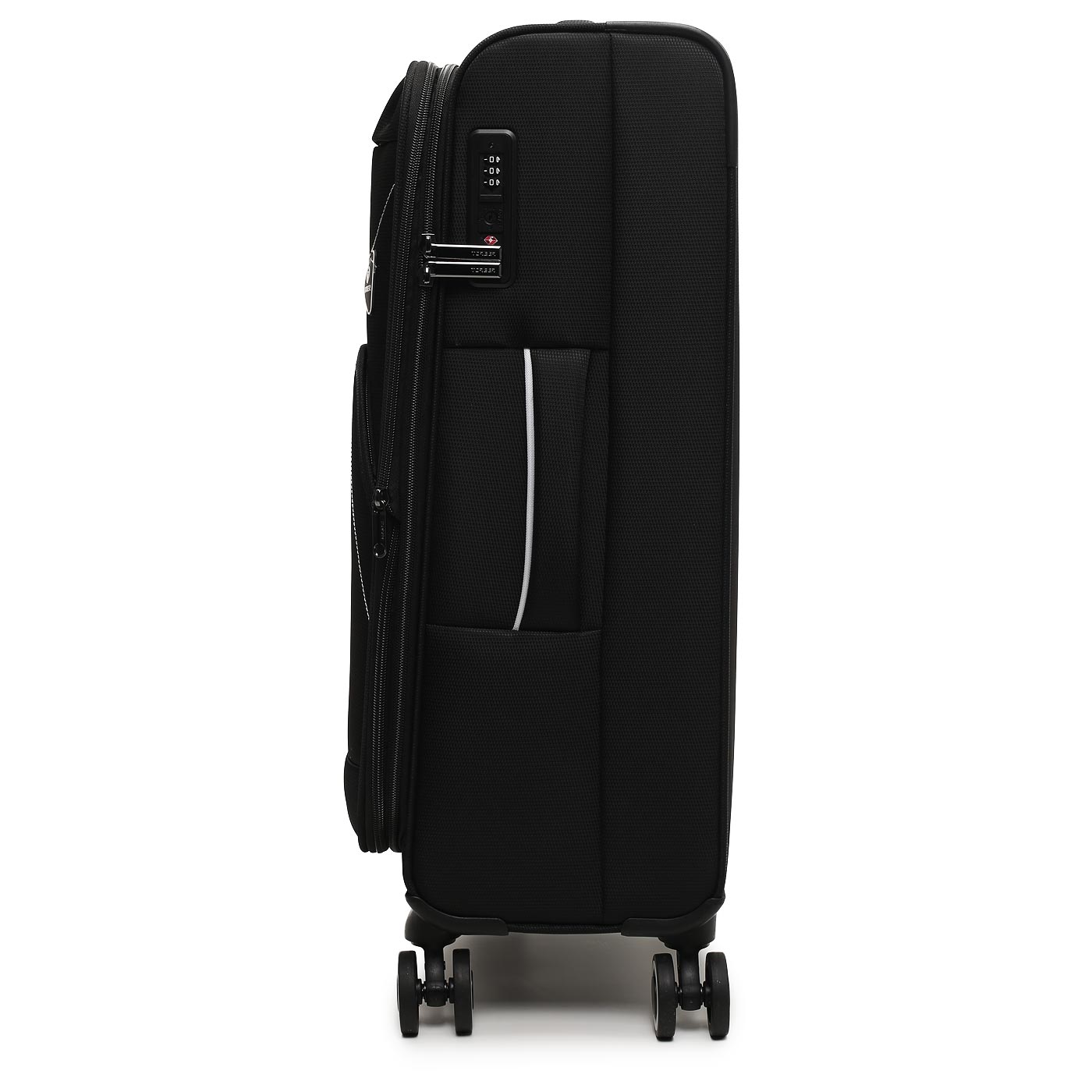 Чемодан средний M тканевый Torber Nero