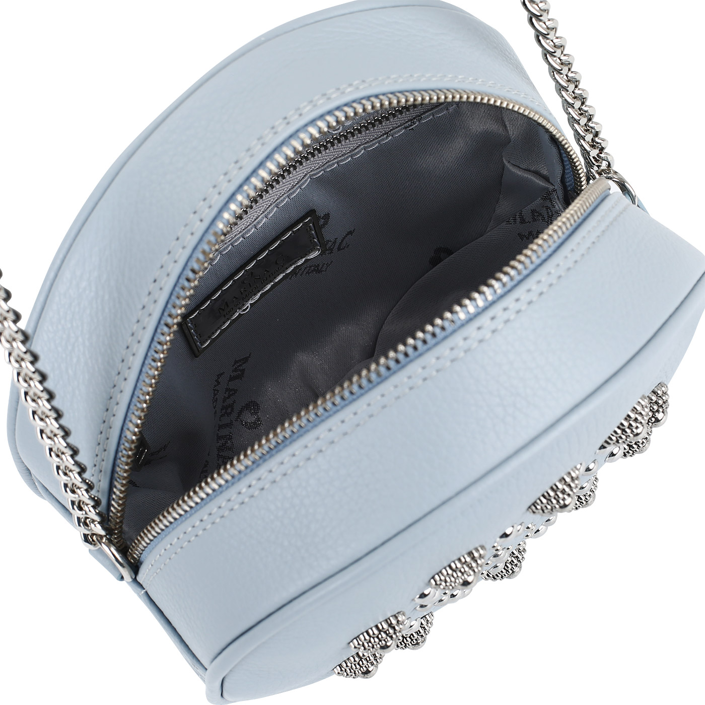 Круглая сумочка с клепками Marina Creazioni 