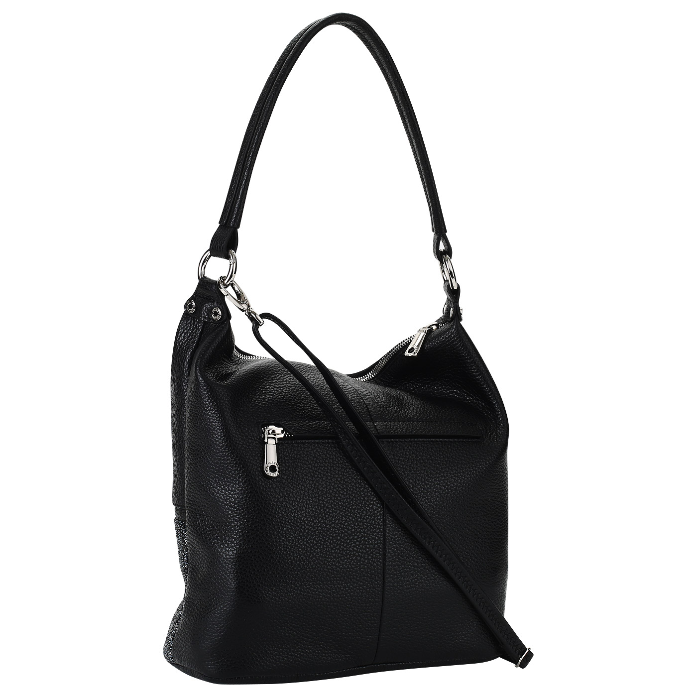 Мягкая сумка из черной кожи Chatte 