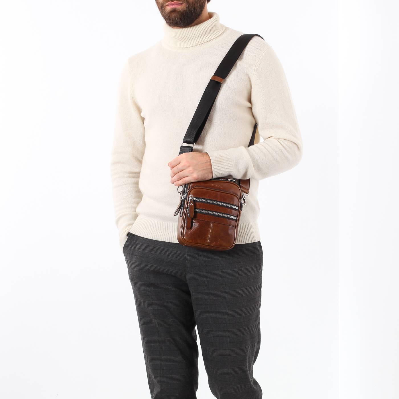 Кожаная сумка на плечо Stevens 