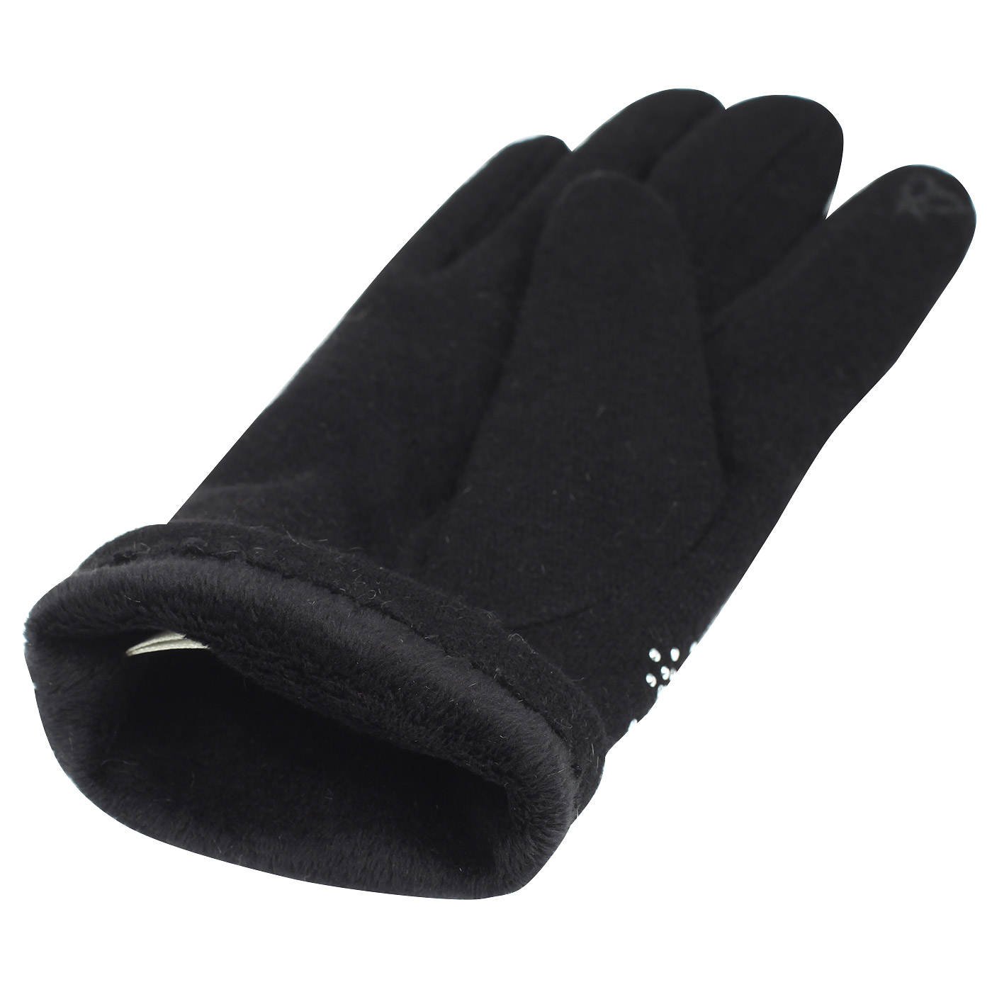 Женские черные перчатки со стразами Pia Rossini 