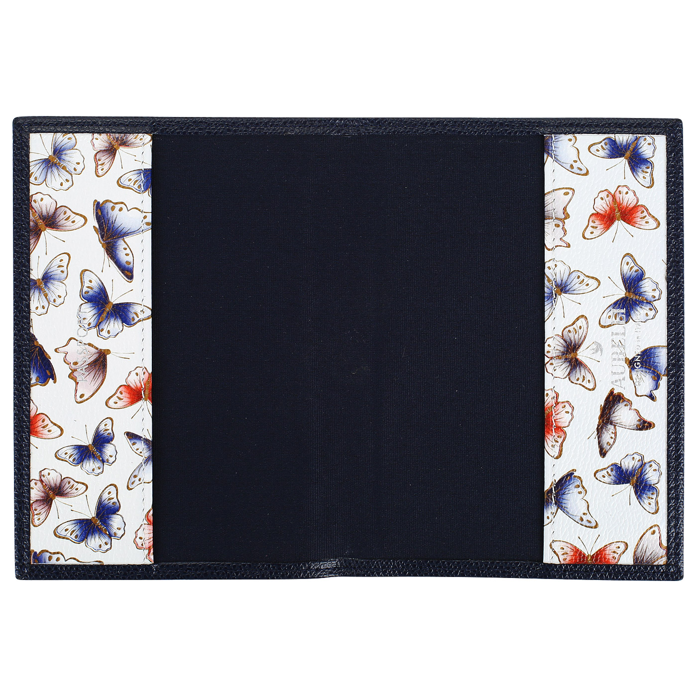 Обложка для паспорта из синей кожи Aurelli Alma fantasia