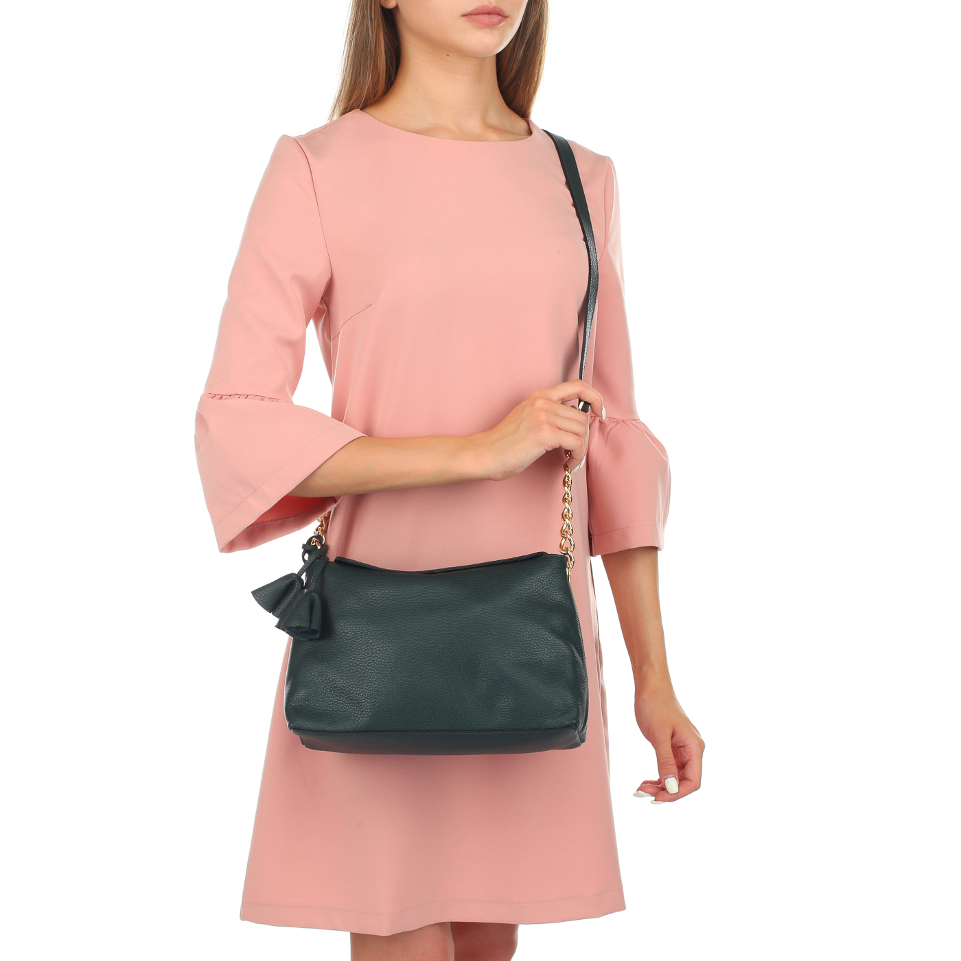 Мягкая кожаная сумочка с ремешком Chatte 