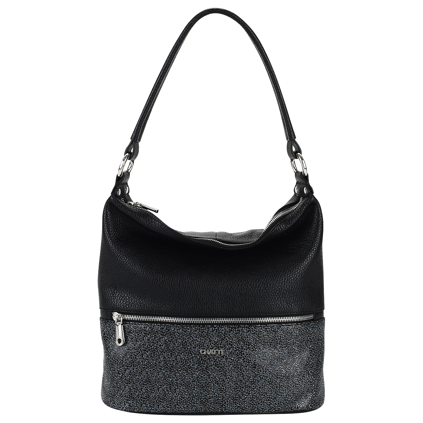 Chatte Мягкая сумка из черной кожи