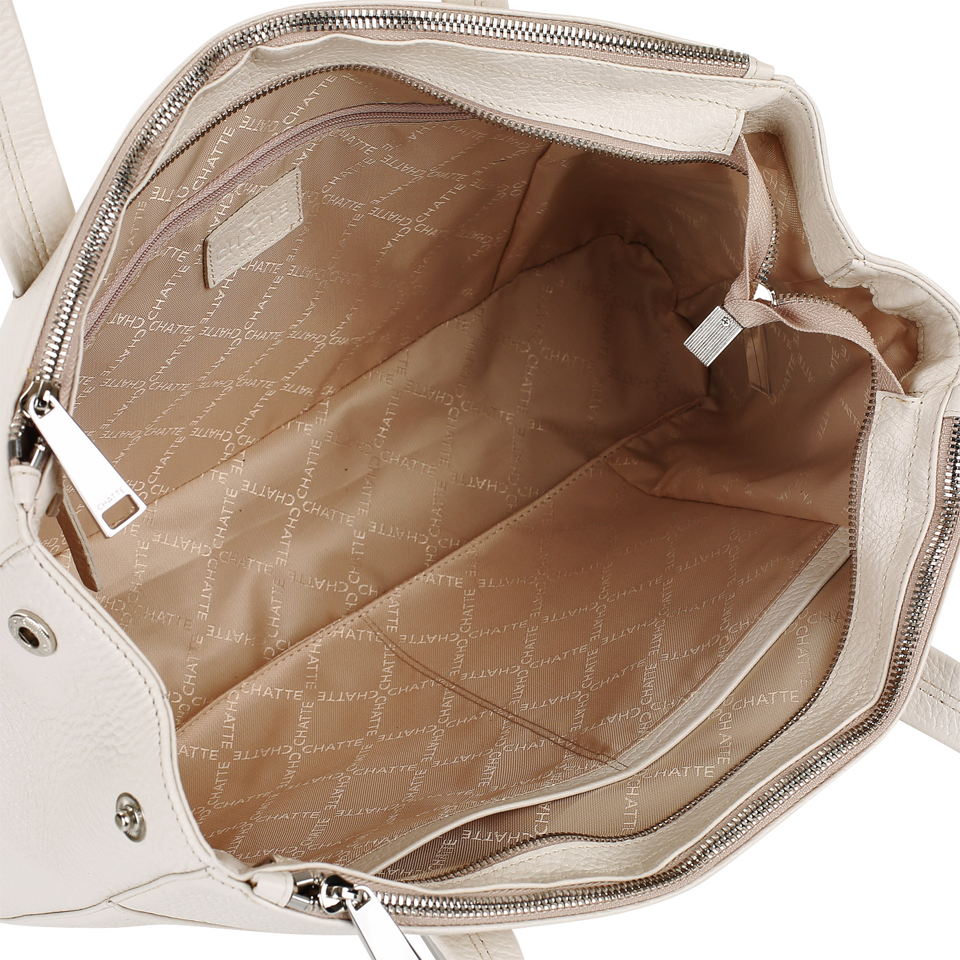 Кремовая сумка из натуральной кожи Chatte 