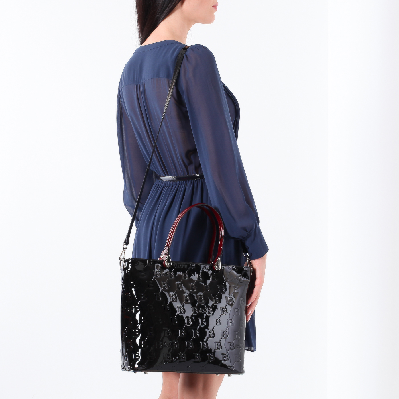 Лакированная сумка с тиснением Sara Burglar Diva