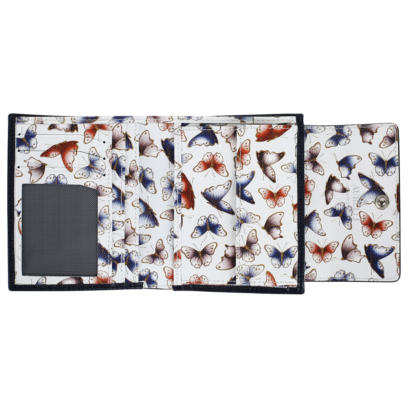 Синий кожаный кошелек Aurelli Alma fantasia