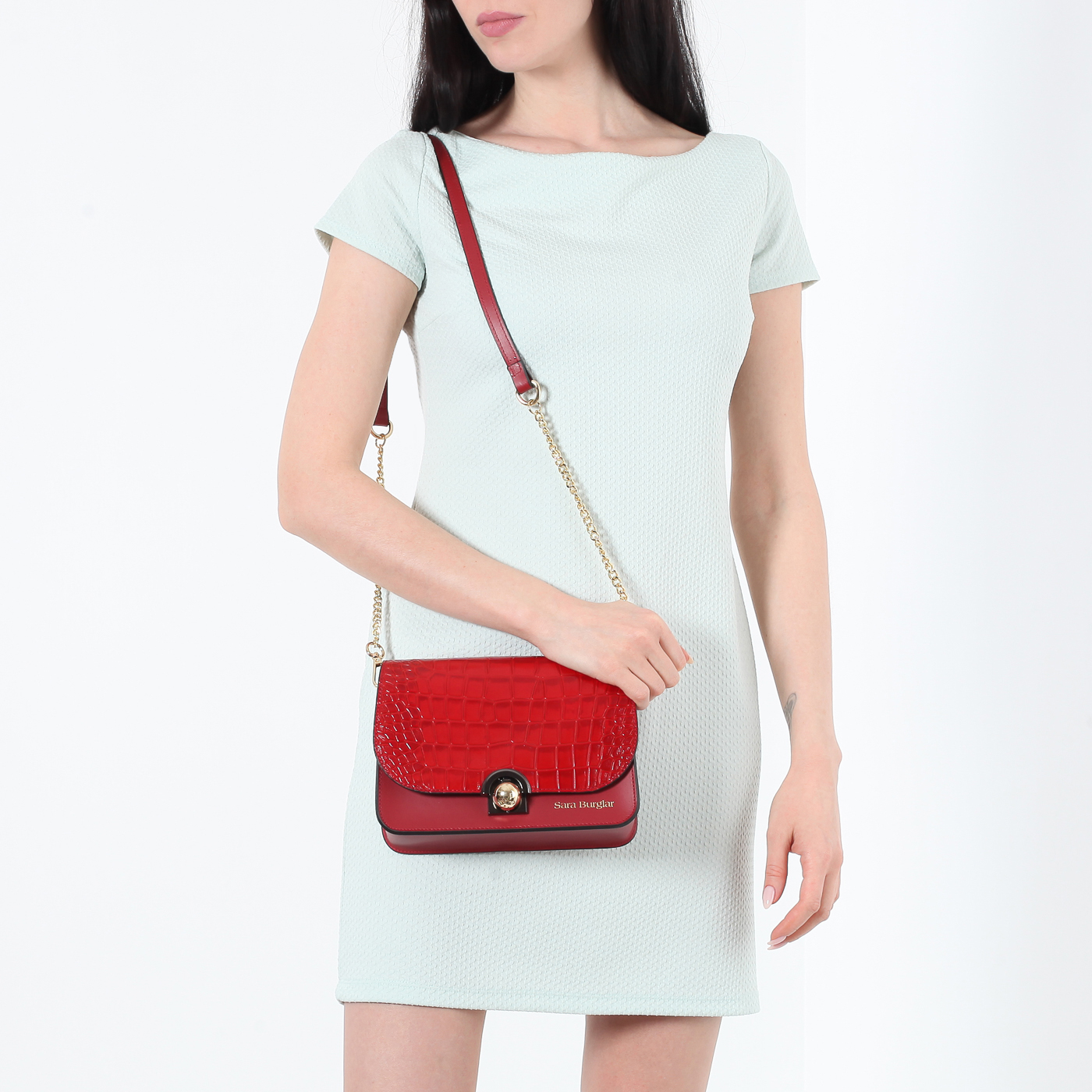 Сумка из комбинированной кожи Sara Burglar Pamela Cocco