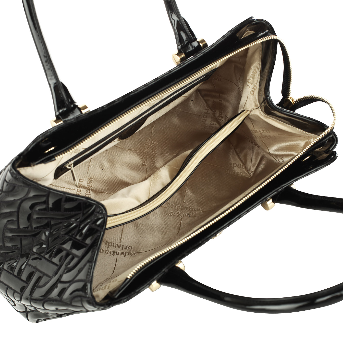 Лакированная кожаная сумка Valentino Orlandi Malika