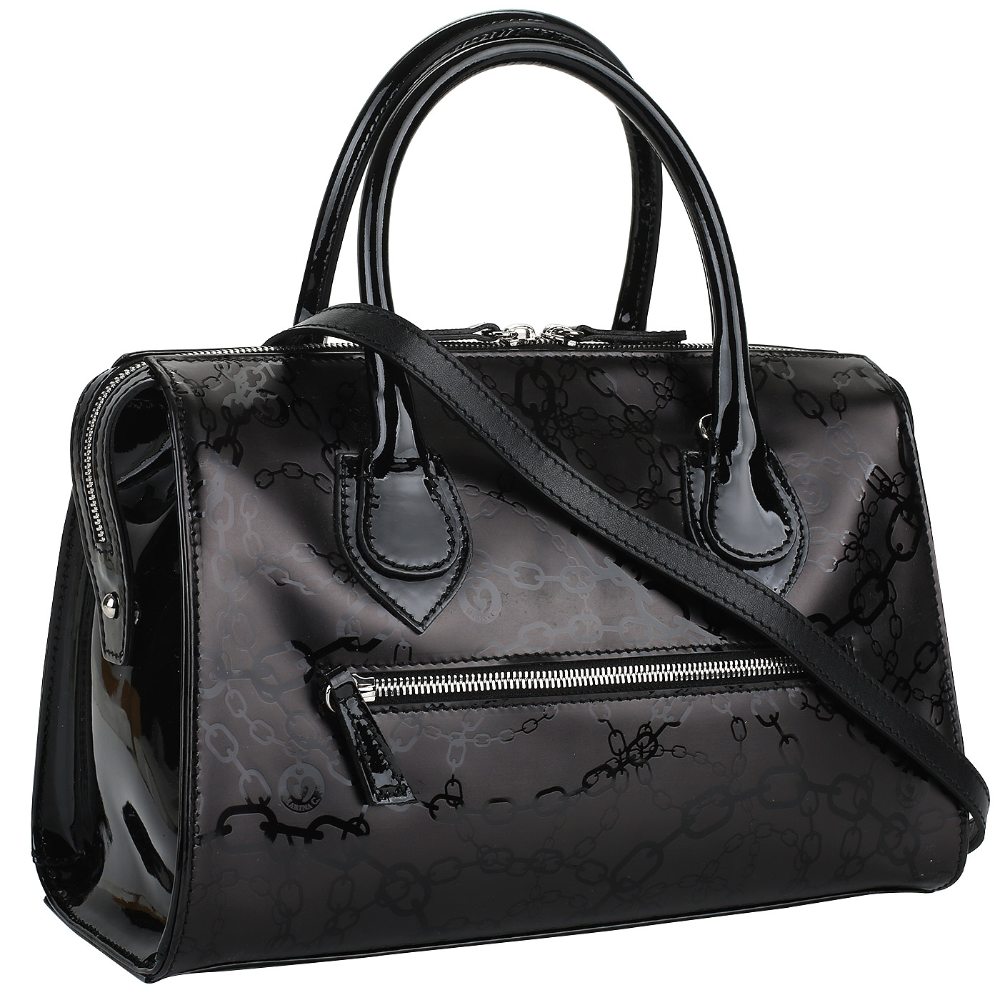 Лакированная сумка на двойной молнии Marina Creazioni 