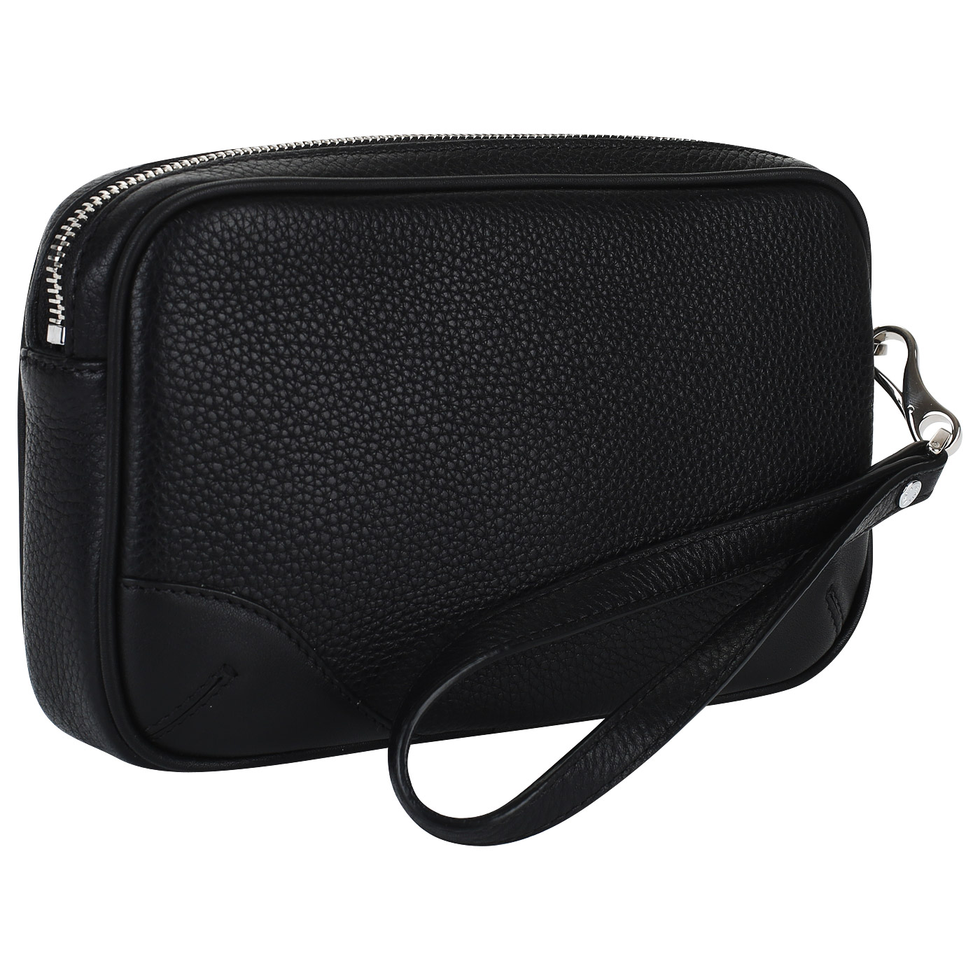 Черная кожаная барсетка на молнии Neri Karra 