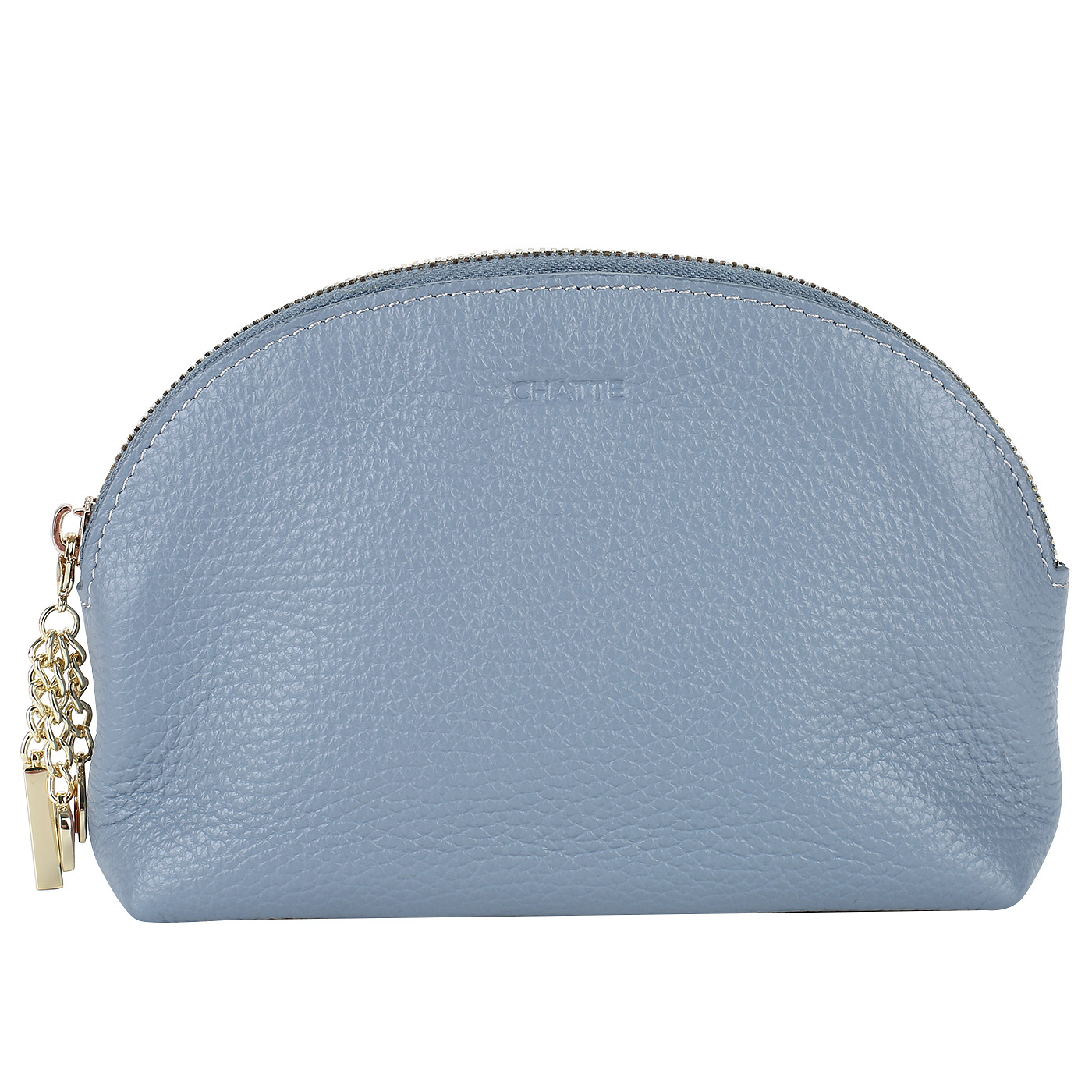 Chatte Кожаная косметичка голубого цвета