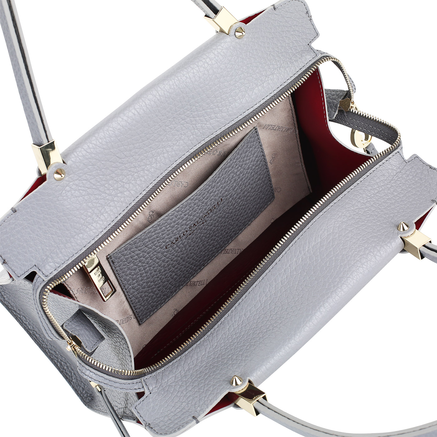 Сумка из натуральной кожи на молнии Carlo Salvatelli Cervino