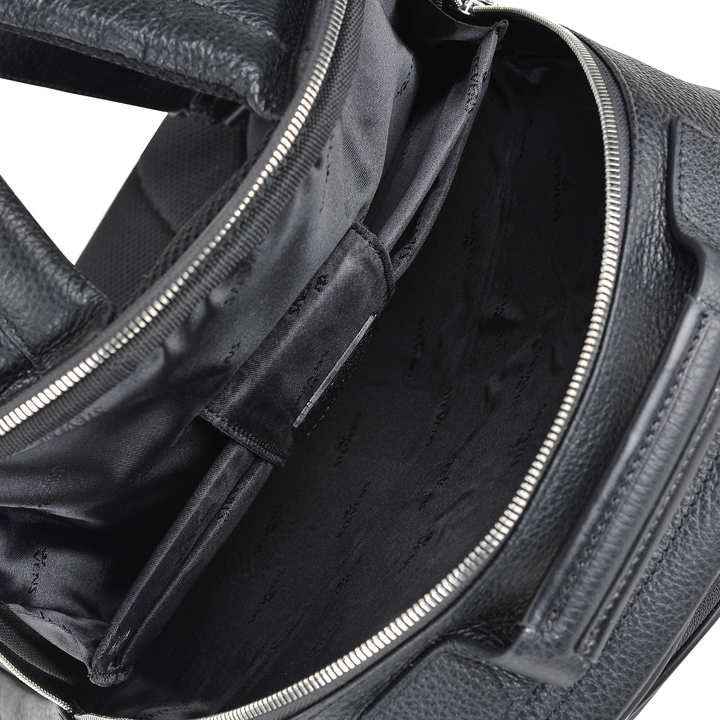 Кожаный черный рюкзак с отделением под ноутбук Stevens 