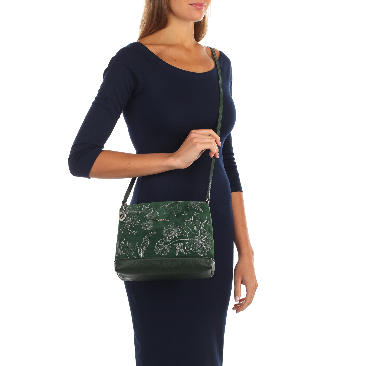 Мягкая кожаная сумочка через плечо Marina Creazioni 