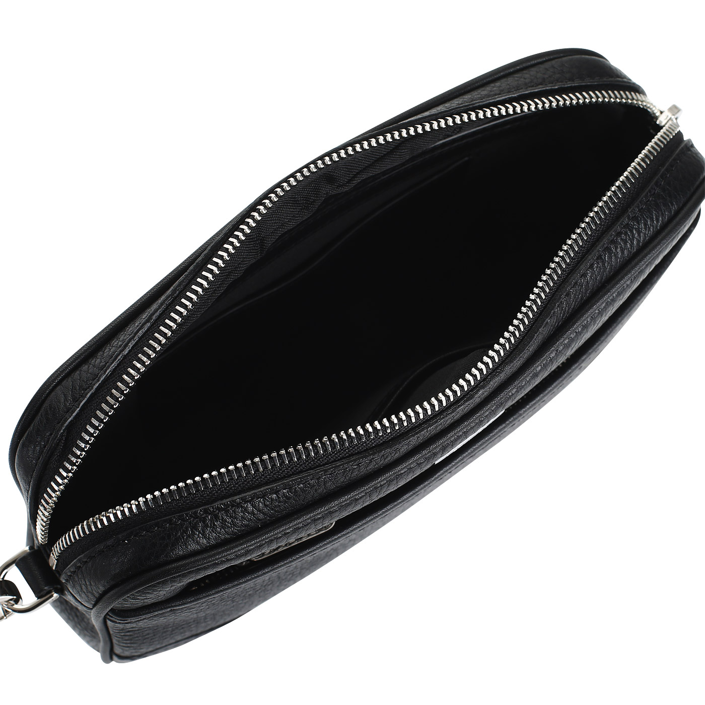 Черная кожаная барсетка на молнии Neri Karra 