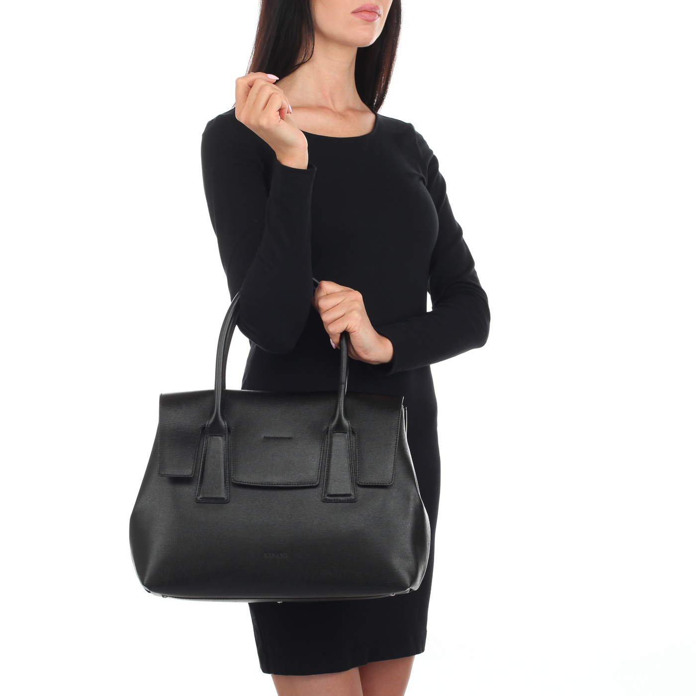 Сумка из черного сафьяна Ripani Ardisia