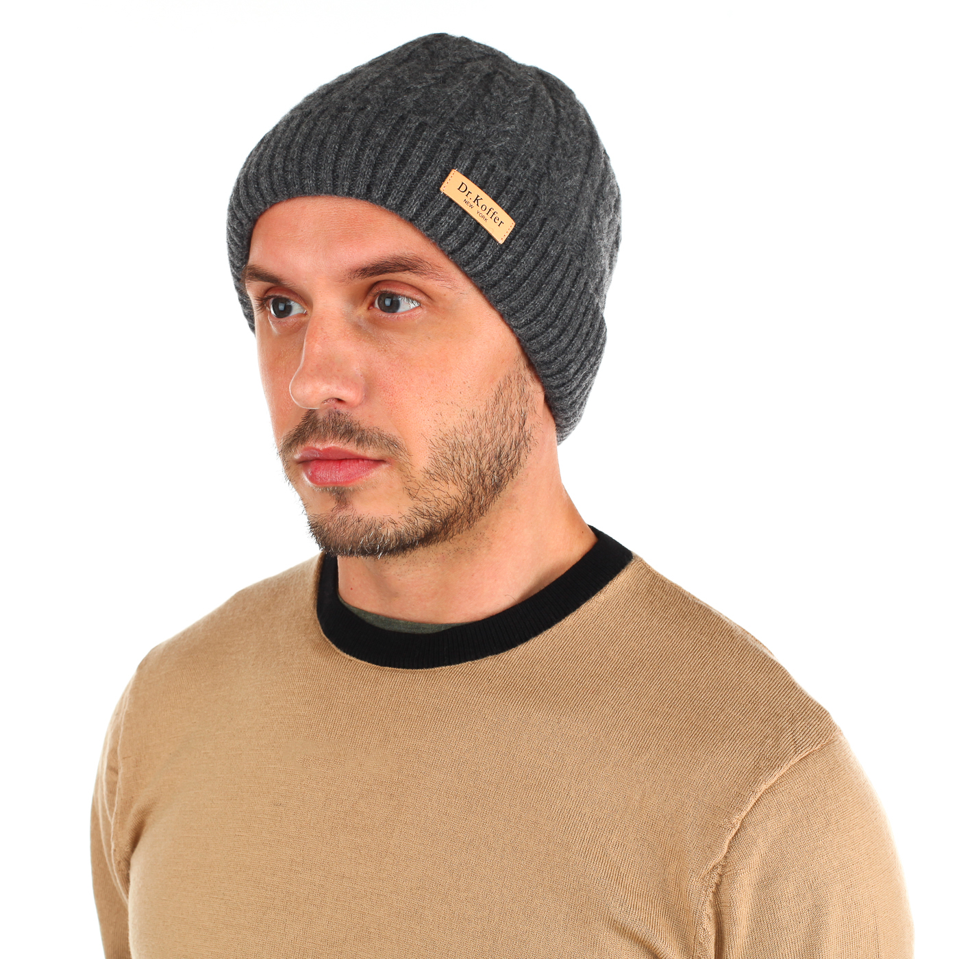 Серая шерстяная шапка Dr. Koffer 