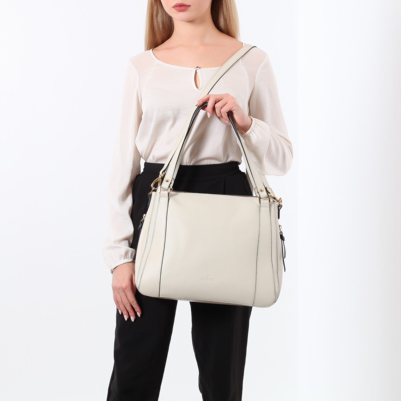 Кремовая сумка на молнии Chatte Marseille