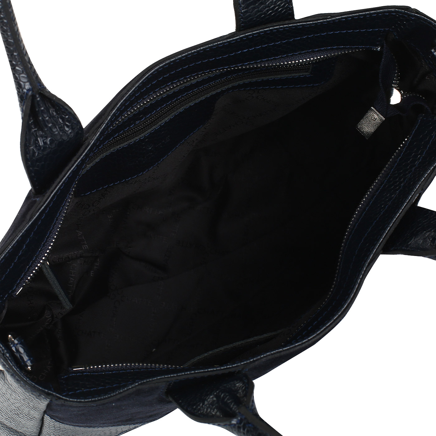 Синяя кожаная сумка Chatte 