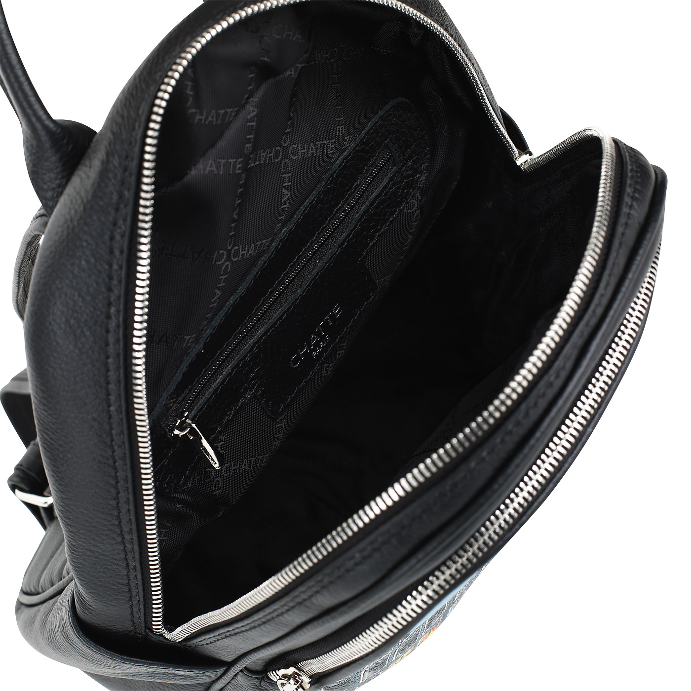 Кожаный рюкзак с принтом Chatte 