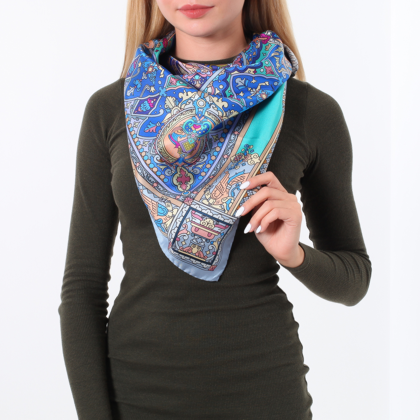 Шелковый платок с узорами Radical Chic Deco