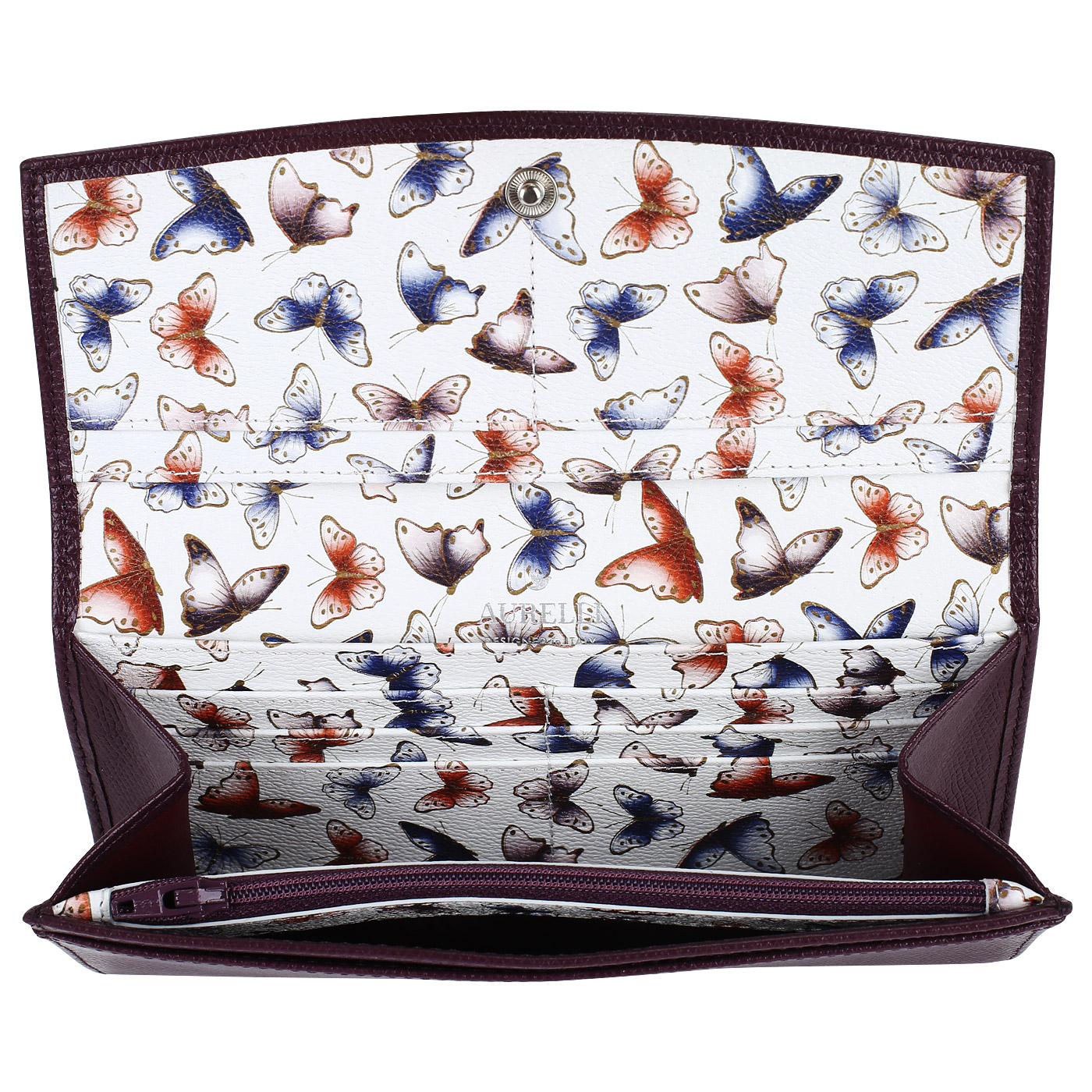 Тисненый кошелек на кнопке Aurelli Alma fantasia