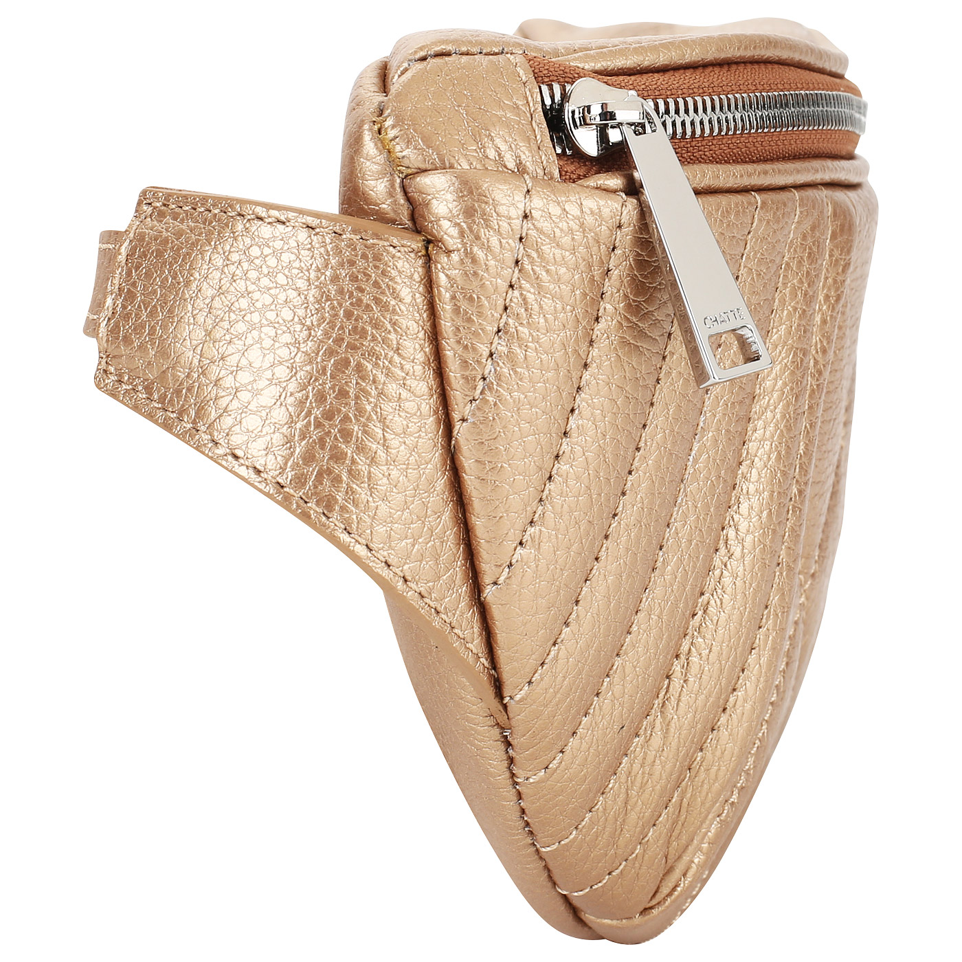 Стеганая сумочка из металлизированной кожи Chatte Marseille