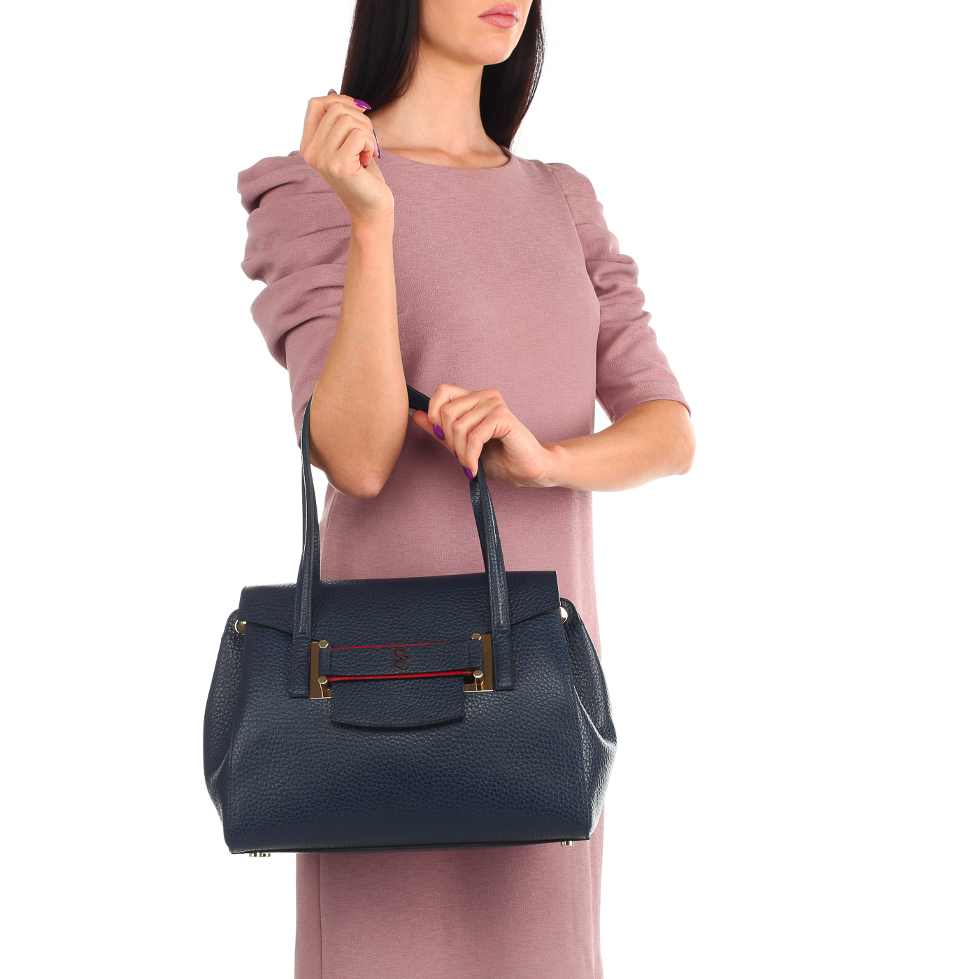 Кожаная сумка с двумя отделами Carlo Salvatelli Cervino