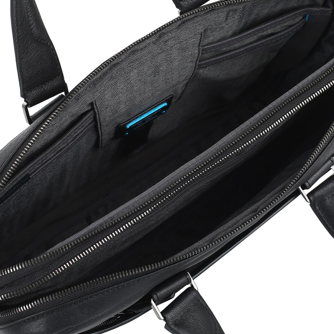 Деловая сумка из черной кожи Piquadro Black square