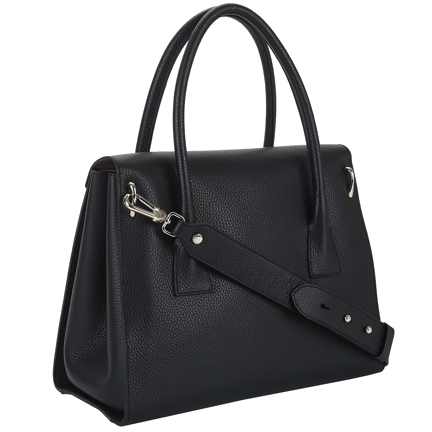 Сумка из черной зернистой кожи Gironacci 