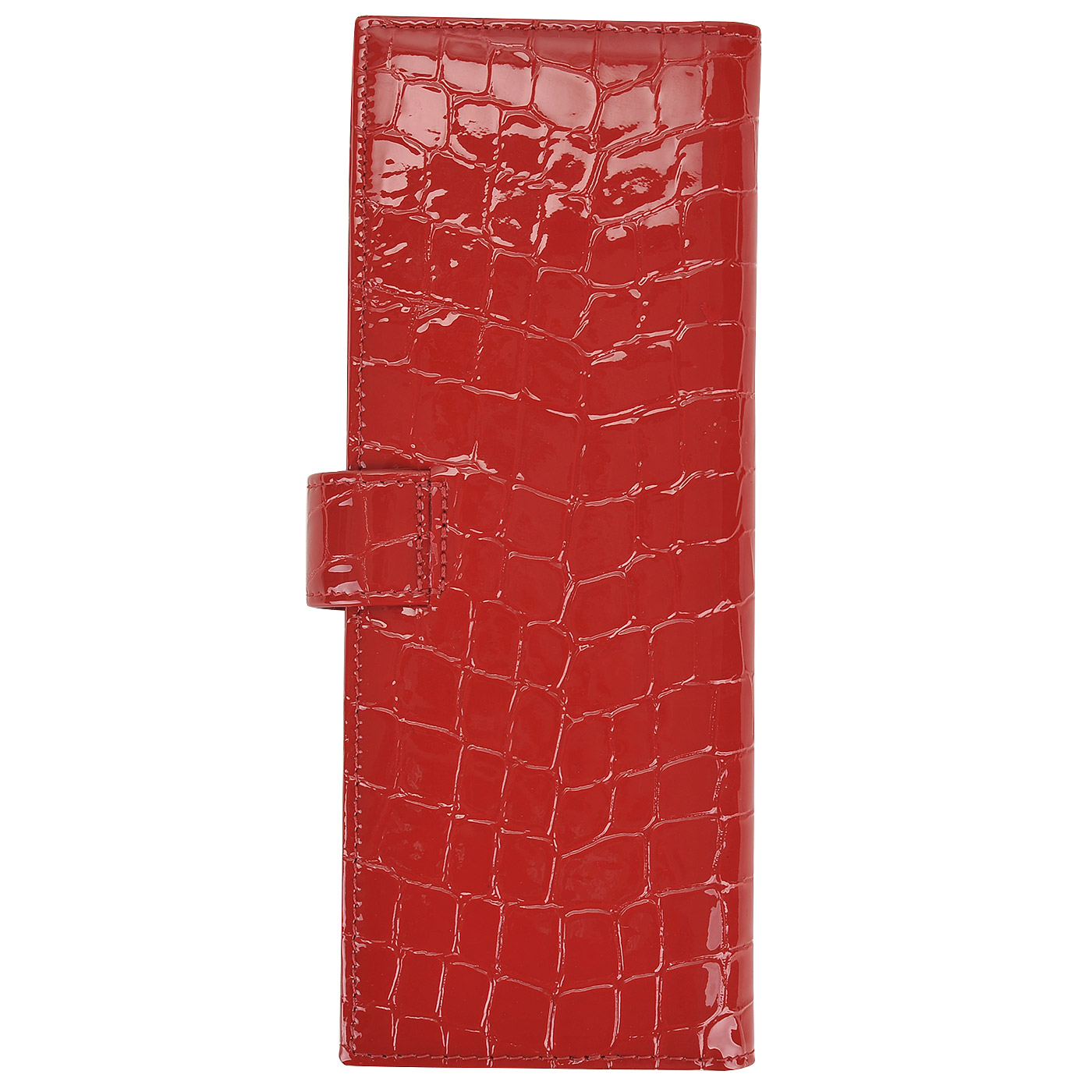 Кожаная лаковая визитница с выделкой под крокодила Aurelli Divine