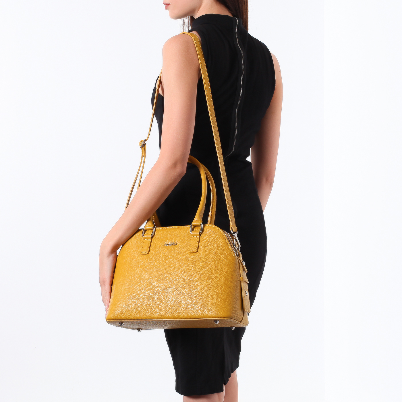 Желтая кожаная сумка Piumelli Sydney
