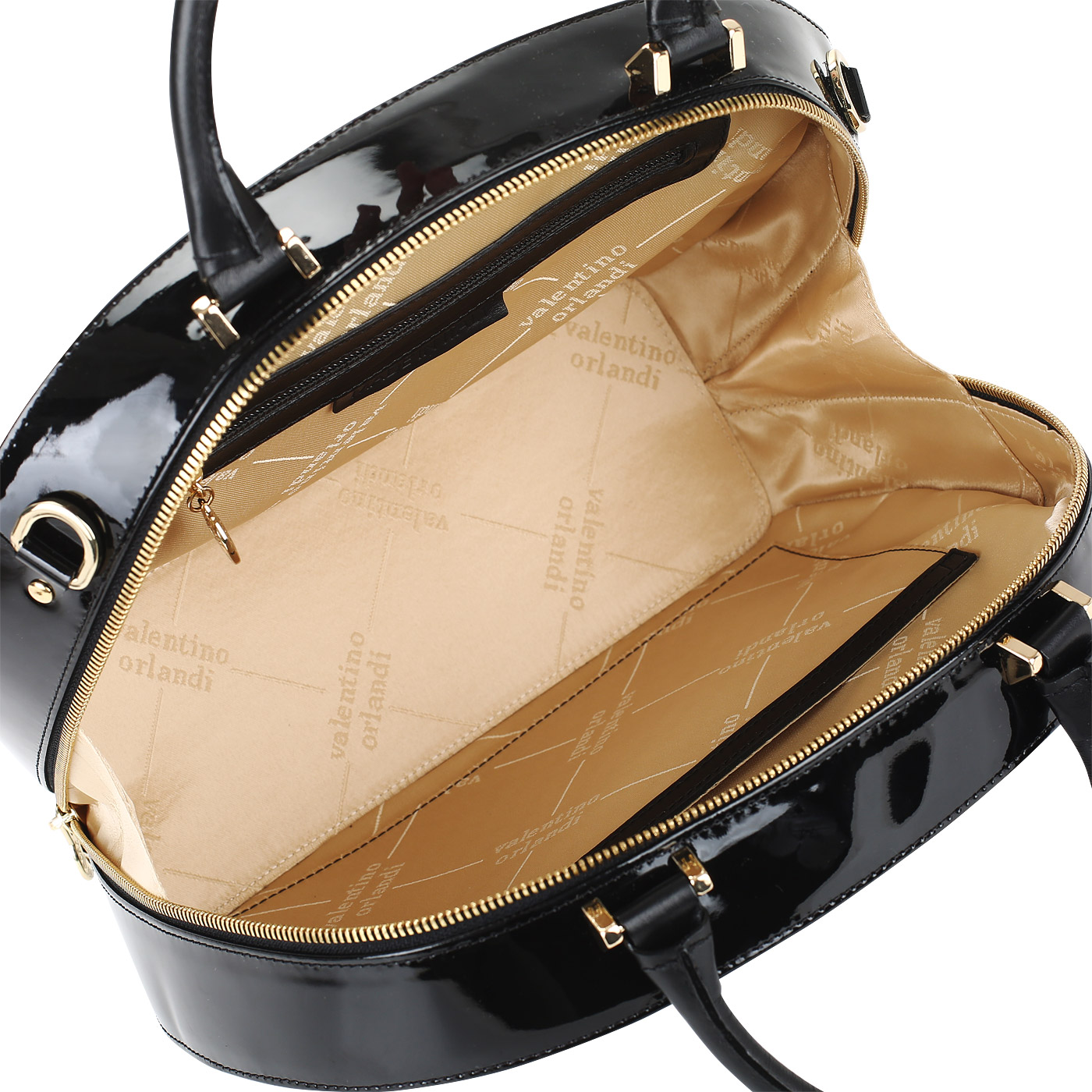 Кожаная сумка на двойной молнии Valentino Orlandi Elodie