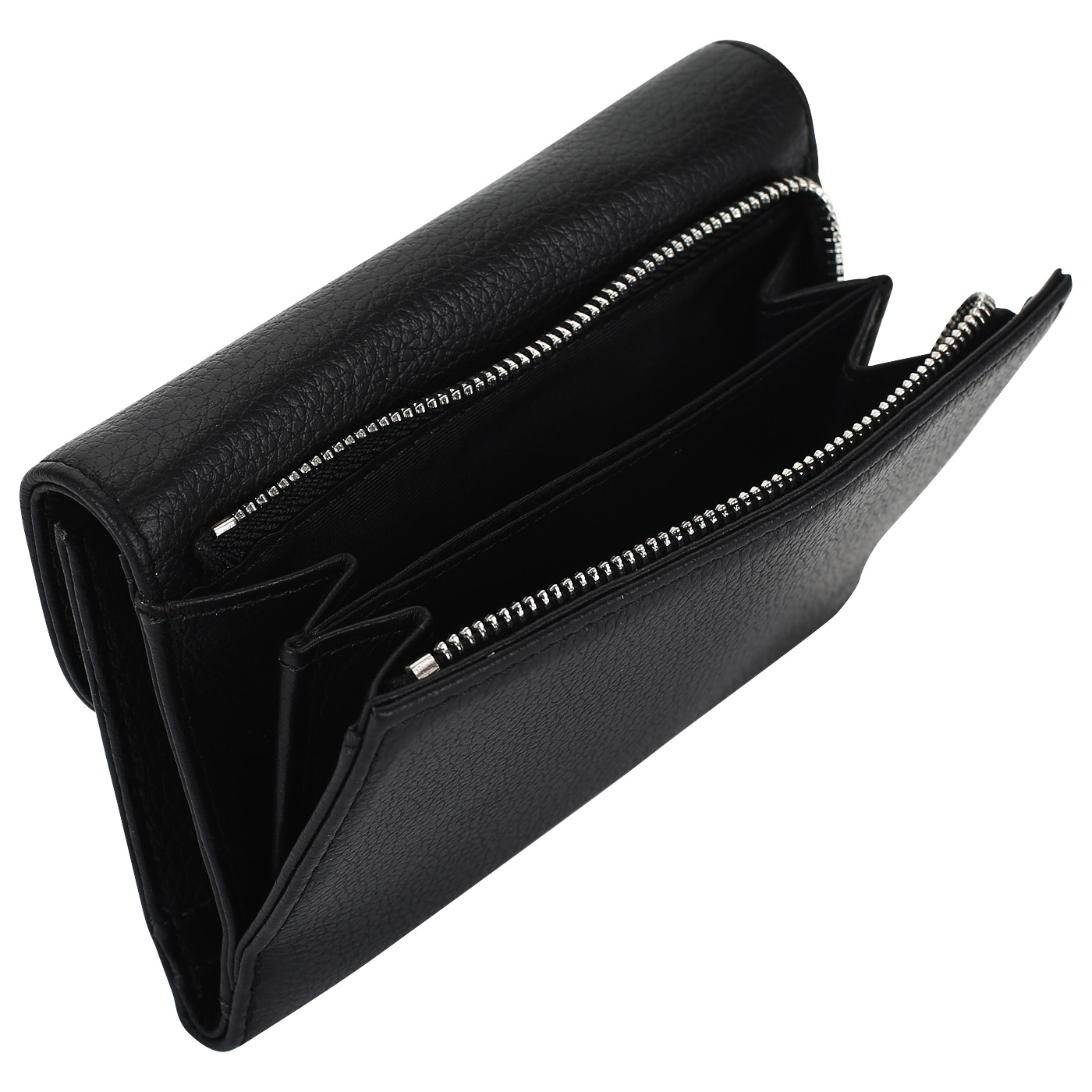 Черный кожаный кошелек Coccinelle Espiegle