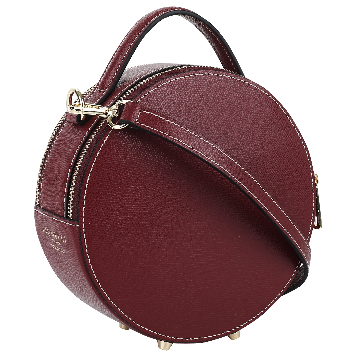 Круглая кожаная сумочка Piumelli Tamburello