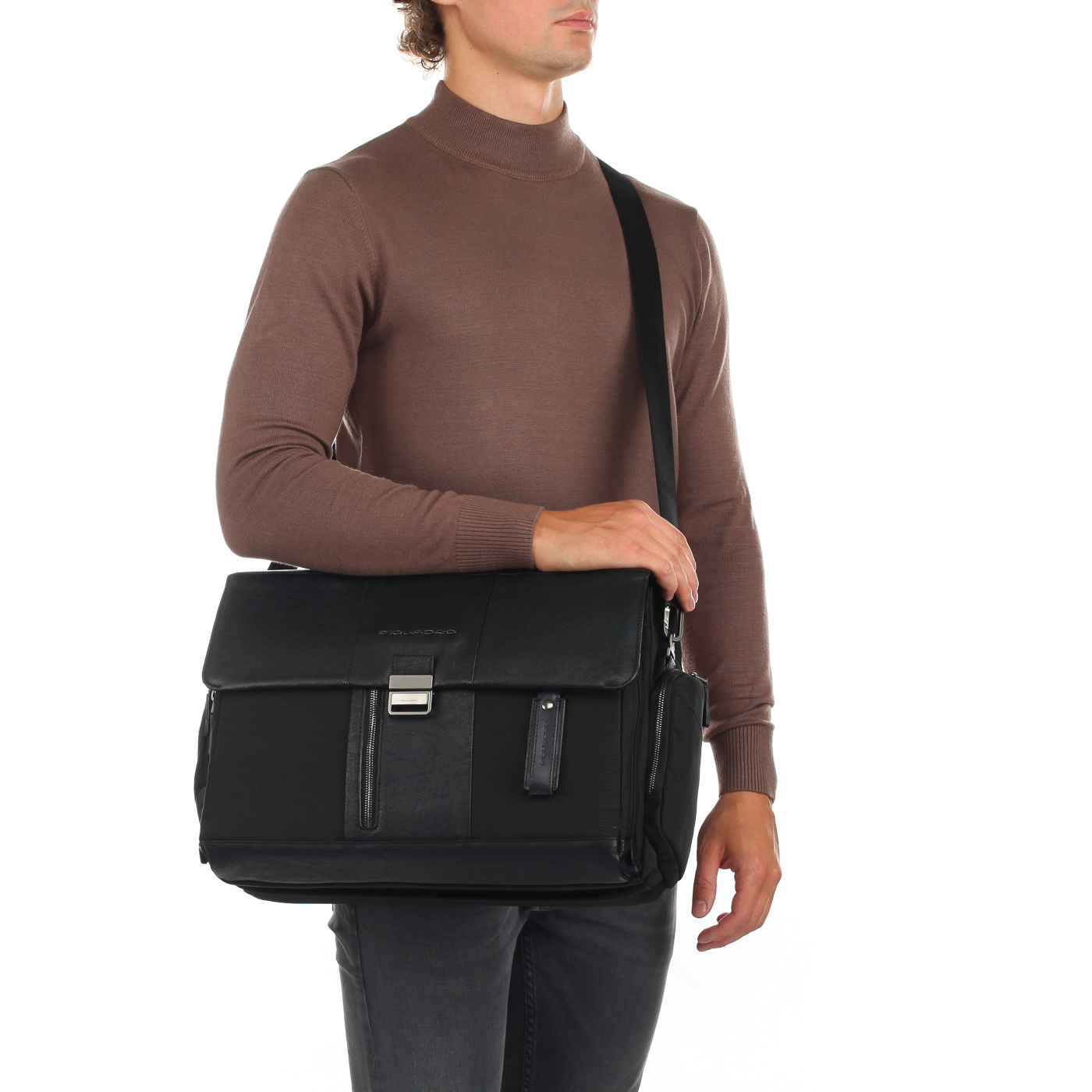 Мягкий комбинированный портфель Piquadro Brief