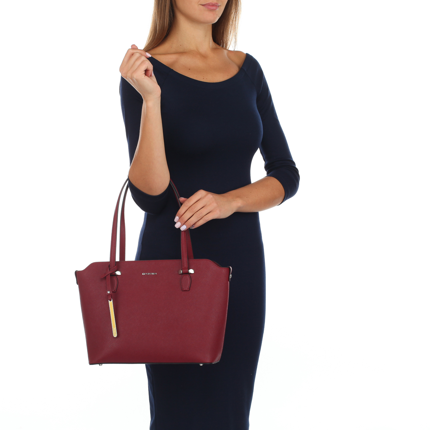 Бордовая сафьяновая сумка Cromia Perla