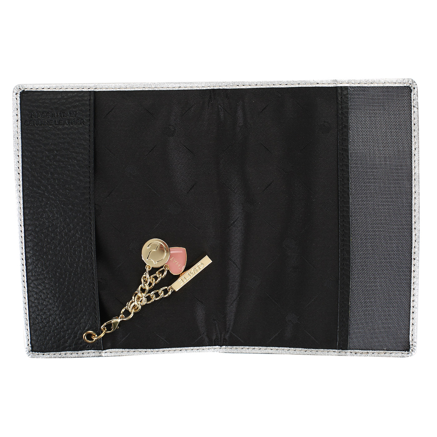 Обложка для паспорта из металлизированной кожи Chatte Amelie shine