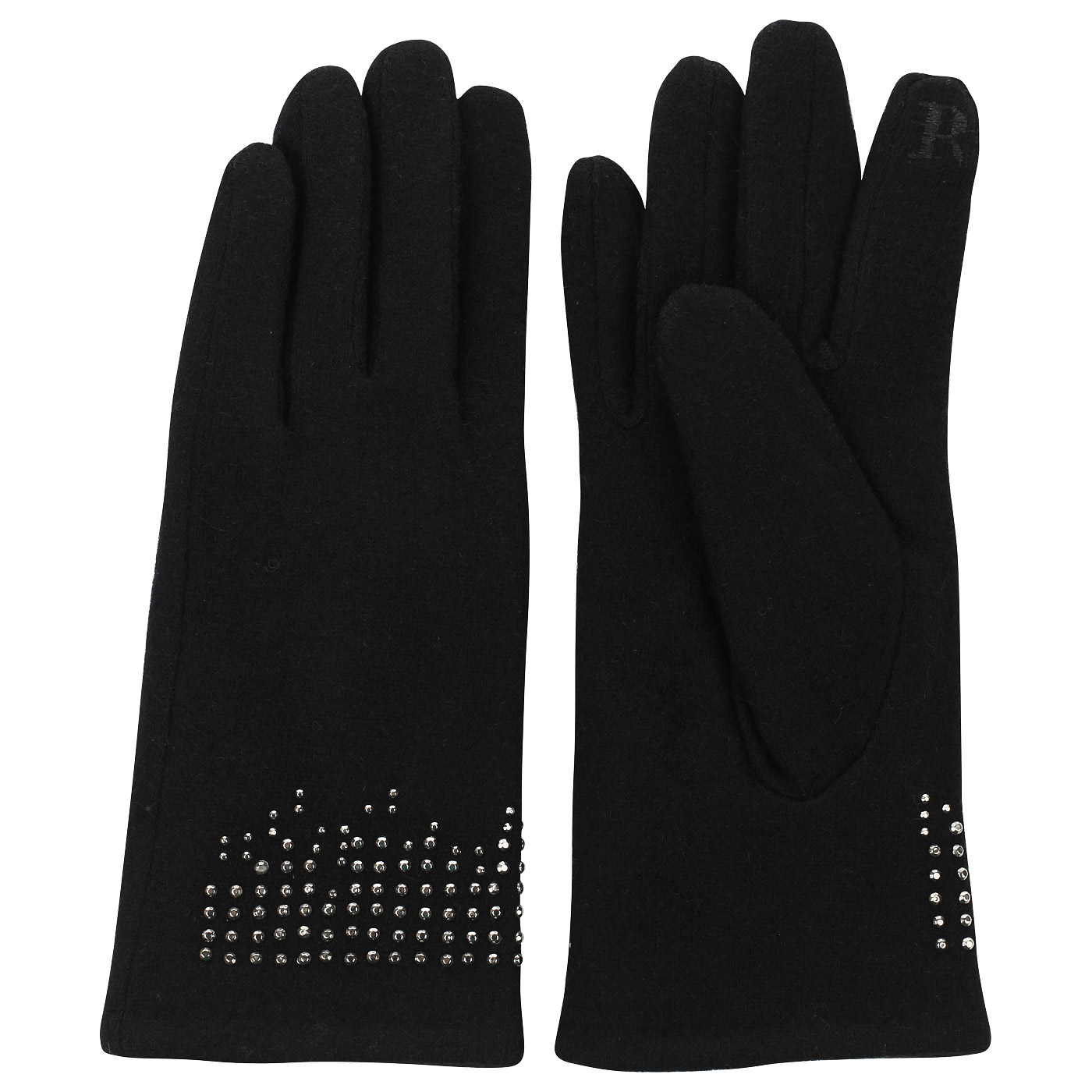 Черные перчатки с декором Pia Rossini 
