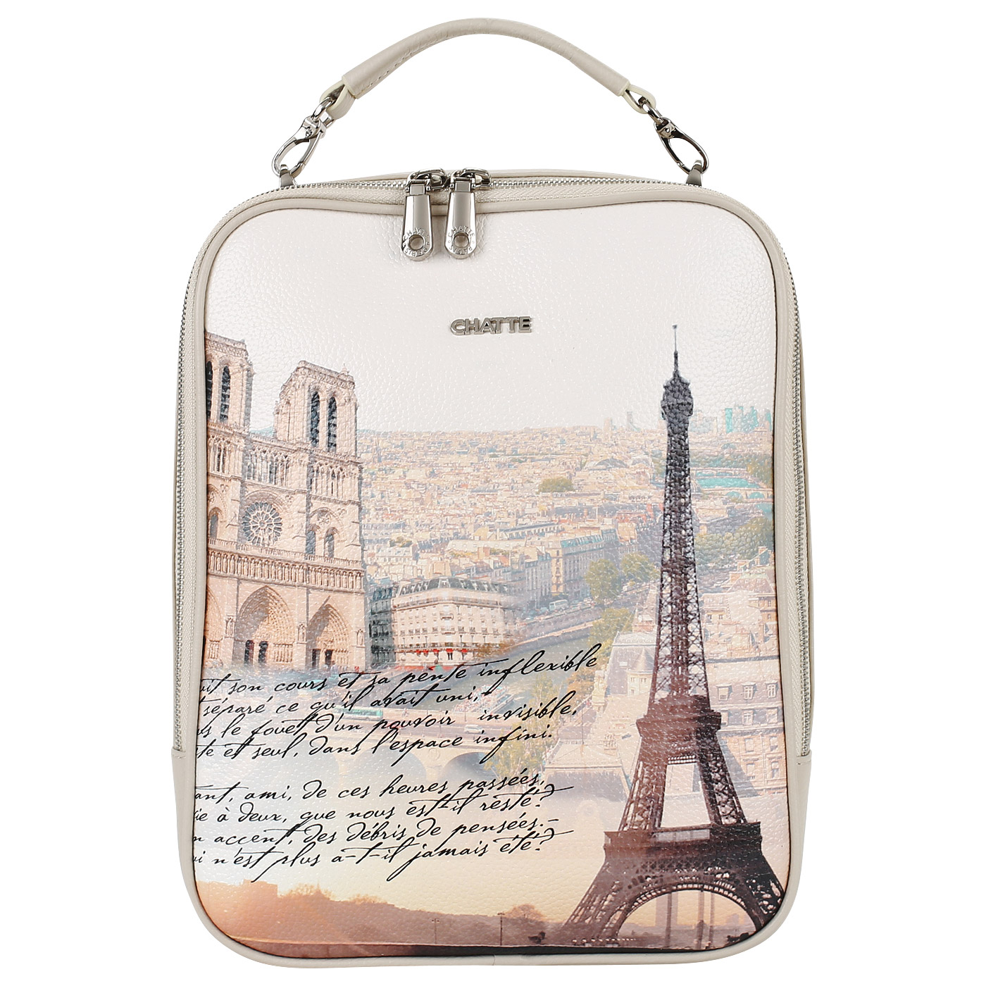 Chatte Женский рюкзак из кожи с принтом