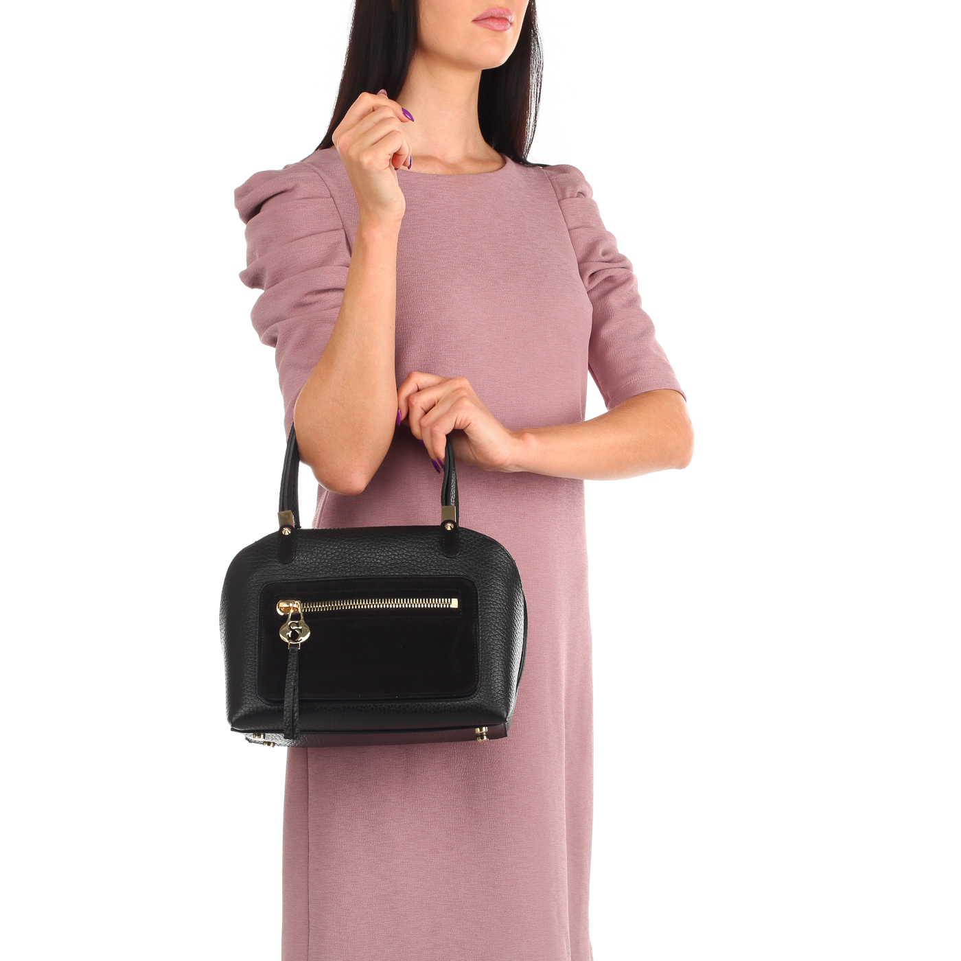 Кожаная сумка с двойной молнией Carlo Salvatelli Cervino