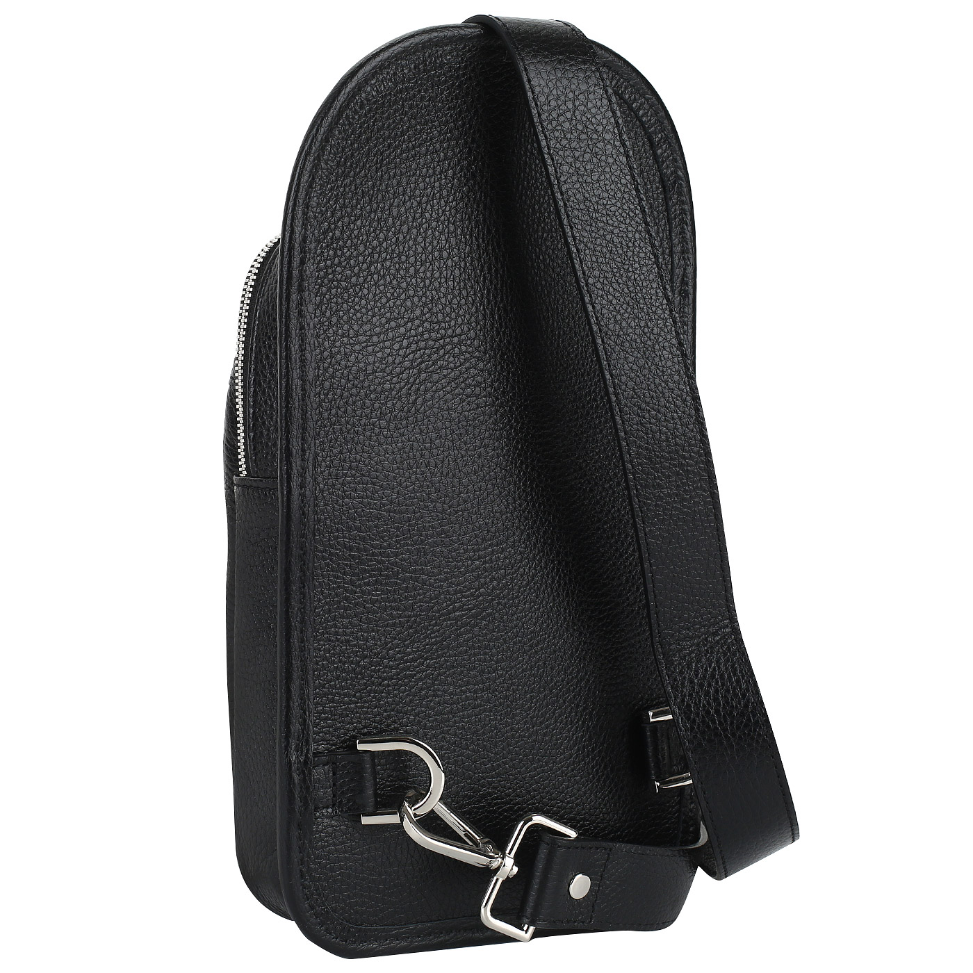 Черная кожаная сумка через плечо Stevens 