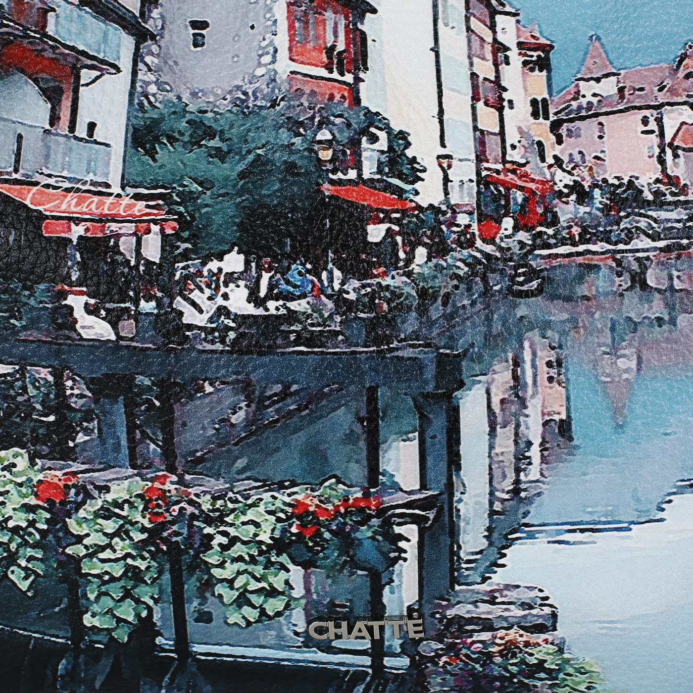 Кожаная сумка с принтом Chatte 