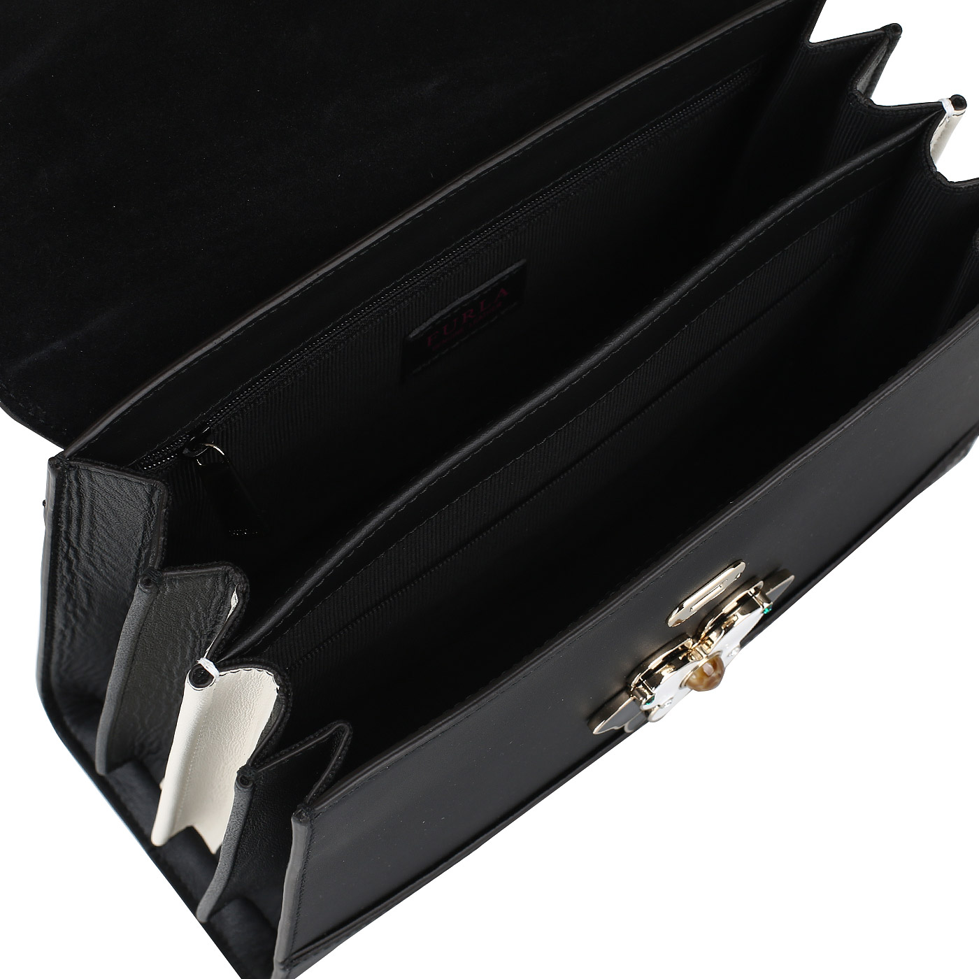 Черная сумка из натуральной кожи Furla Mughetto